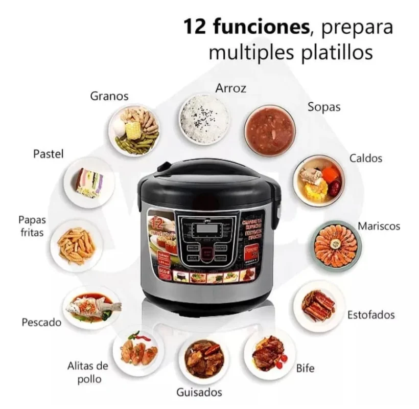 Olla Multicocción 12 En 1 Multifuncional 900W & 5 Litros