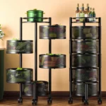 Organizador De Cocina 5 Niveles Con Ruedas (30cm Radio X 95CM Alto)