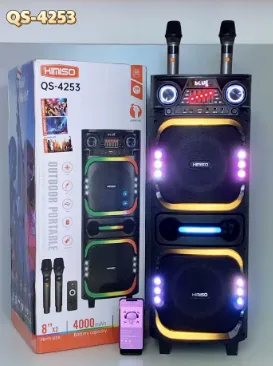 Parlante Electric Kimiso ALTA GAMA 2 Micrófonos + 4 Bass (enchufable De Energía Continua)