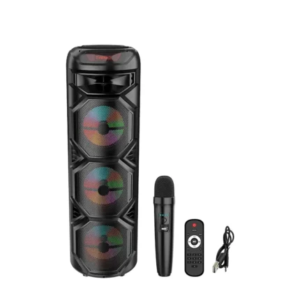 Parlante Triple Bluetooth Super BASS Incluye Control & Micrófono Inalámbrico