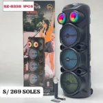 Parlante Triple Bluetooth Super BASS Incluye Control & Micrófono Inalámbrico