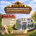 Plato De Mascota Antideslizante 18CM