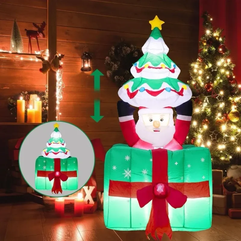 Santa Navideño Inflable 1.80 Metros Altura (con Luces & Movimiento)