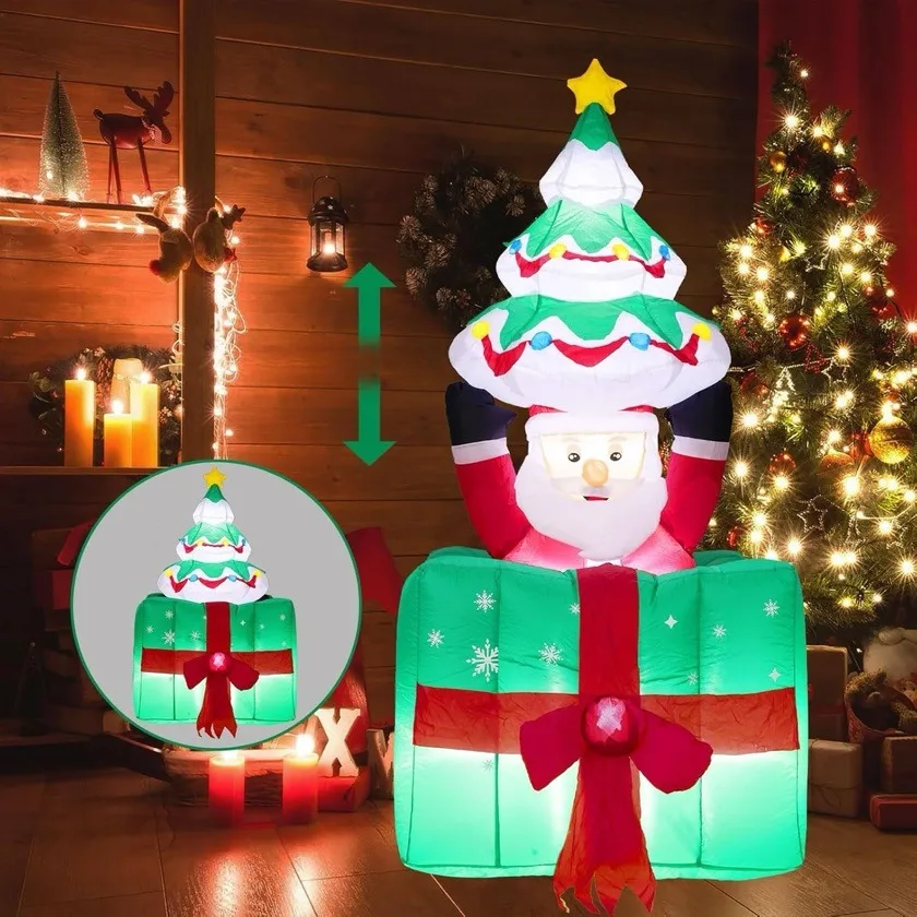 Santa Navideño Inflable 1.80 Metros Altura (con Luces & Movimiento) — foto 1 Santa Navideño Inflable 1.80 Metros Altura (con Luces & Movimiento)