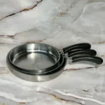 Set (03) Sartenes Antiadherentes Acero Inoxidable (26,24,22 Cm)