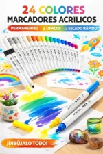 Set 24 Plumones Acrilicos Doble Punta