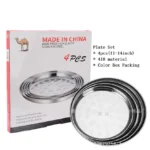 Set 4 Fuentes De Acero Inoxidable