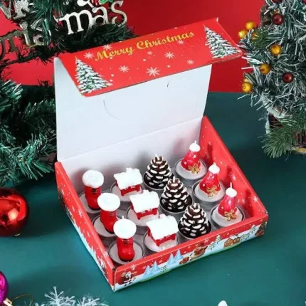 Set De 12 Velas Navideñas 3D