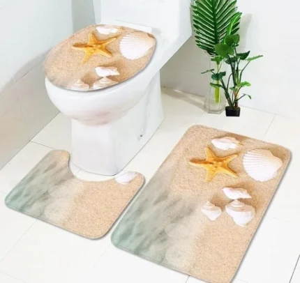 Set De 3 Alfombras Antideslizantes Para Baño