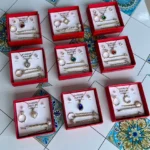 Set De Collar + Anillo + Aretes + 3 Ganchos