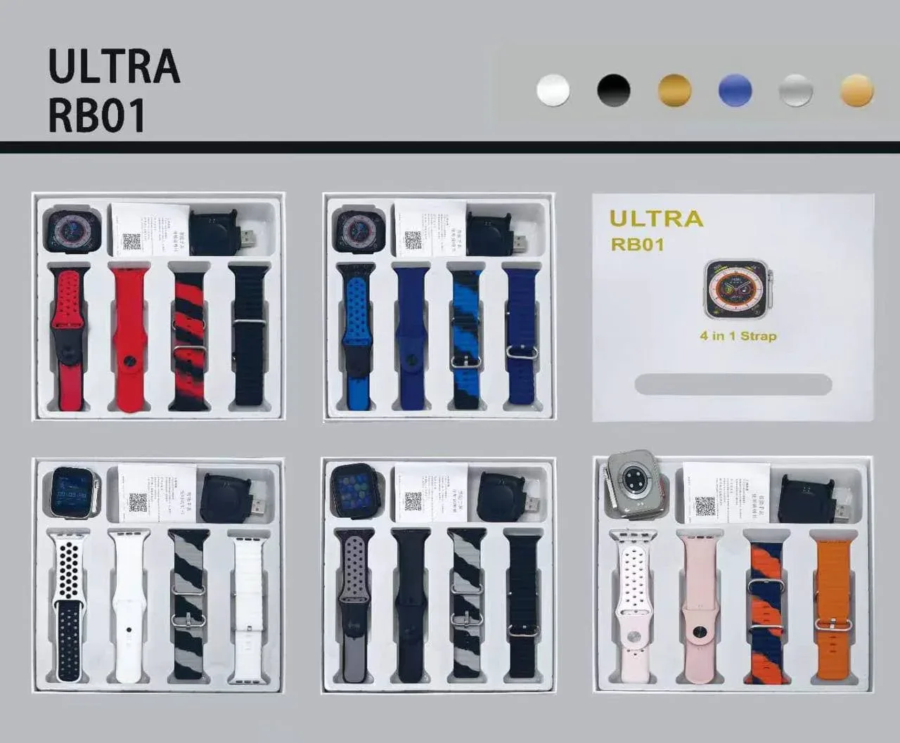 Smartwatch Ultra RB01 4 Correas — foto 1 Smartwatch Ultra RB01 4 Correas