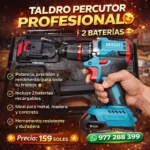 Taladro Percurtor Profesional Doble Bateria 1500RMIN