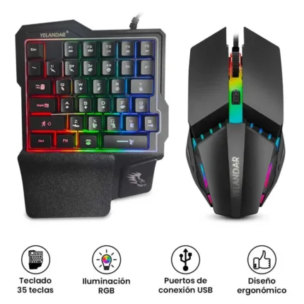 Teclado Gamer Yelandar Para Celular (con Mouse)