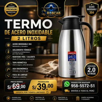 Termo 2 Litros Acero Inoxidable