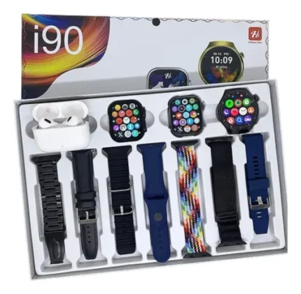 Triple Smartwatch I90 Suit Ultra + Auricular PRO + 6 Correas (contestan Llamadas, Ios & Android)