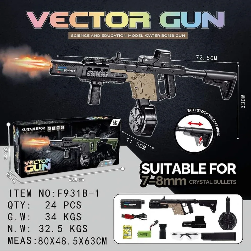 Vector Ultra PRO Hidrogel LED Rifle Juguete (automática Batería Recargable) — foto 1 Vector Ultra PRO Hidrogel LED Rifle Juguete (automática Batería Recargable)