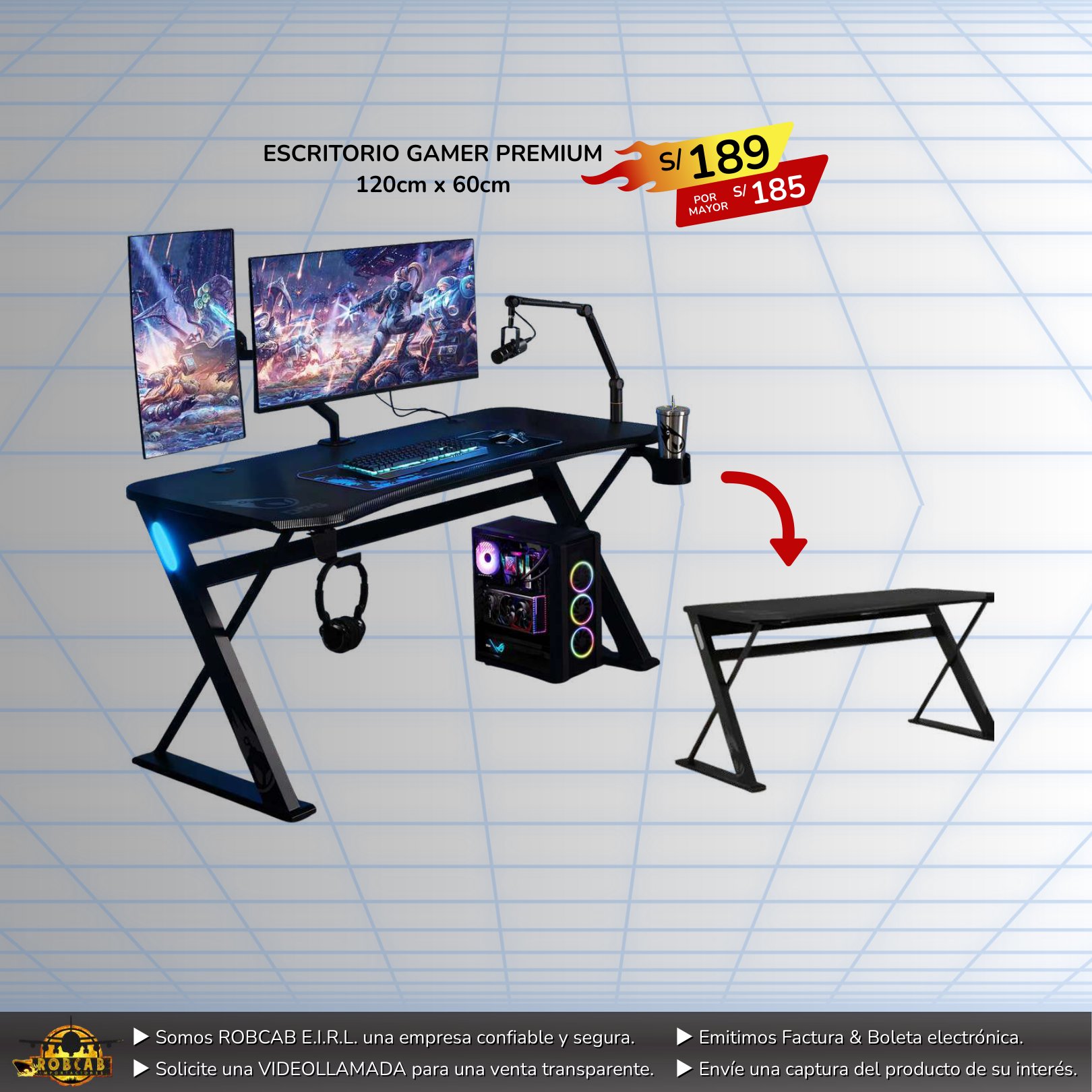 ESCRITORIO GAMER PREMIUM ESCRITORIO GAMER PREMIUM - Imagen 1