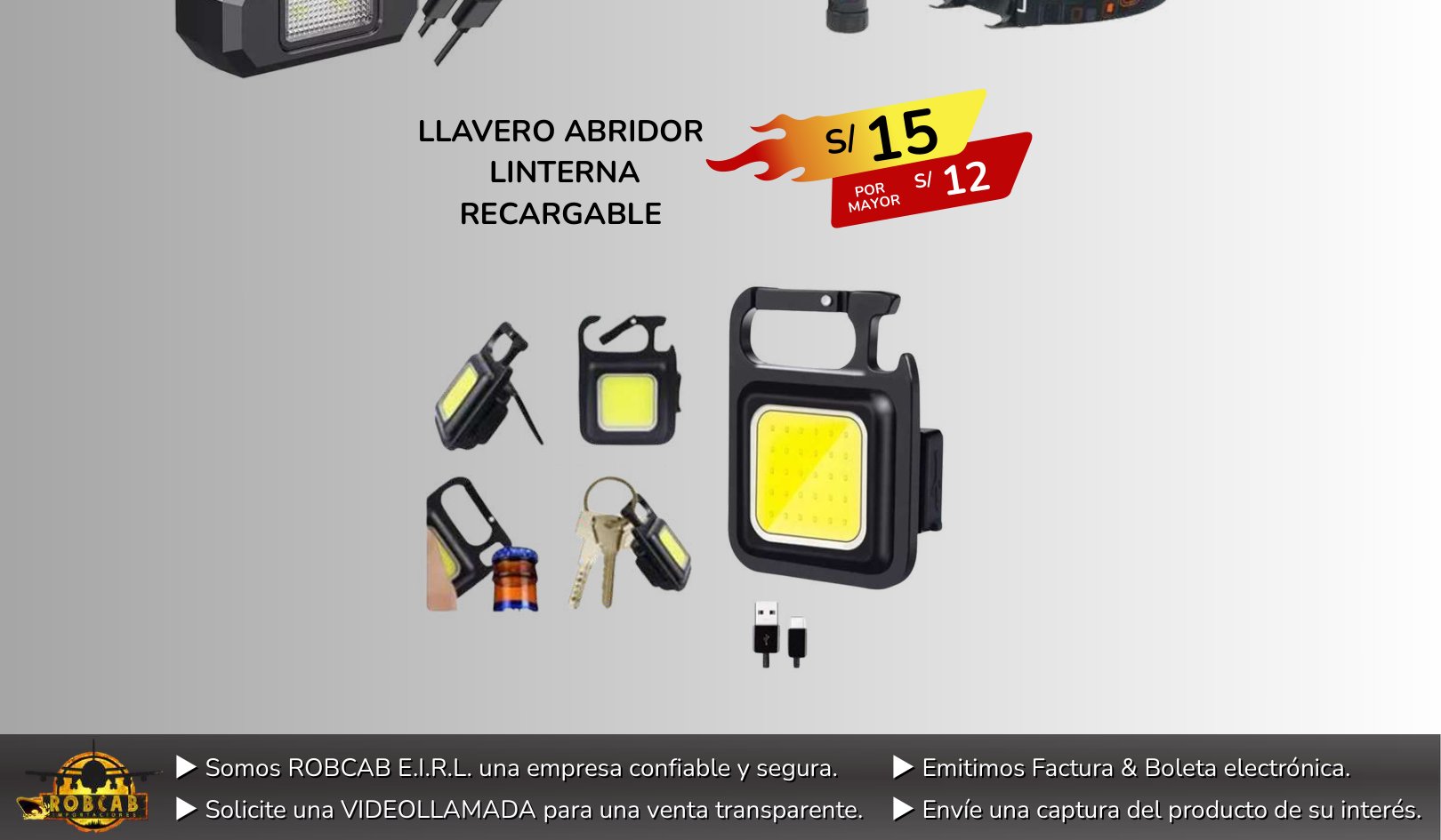 LLAVERO ABRIDOR LINTERNA RECARGABLE LLAVERO ABRIDOR LINTERNA RECARGABLE - Imagen 1
