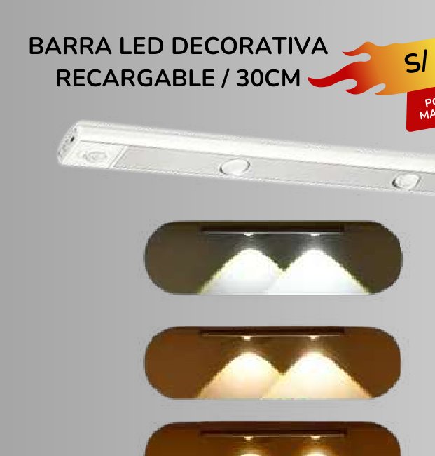 BARRA LED DECORATIVA RECARGABLE BARRA LED DECORATIVA RECARGABLE - Imagen 1