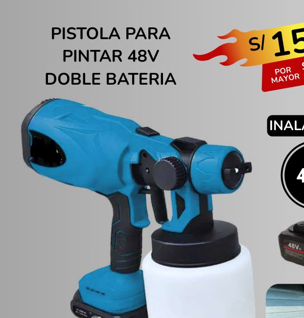 PISTOLA PARA PINTAR 48V DOBLE BATERIA PISTOLA PARA PINTAR 48V DOBLE BATERIA - Imagen 1