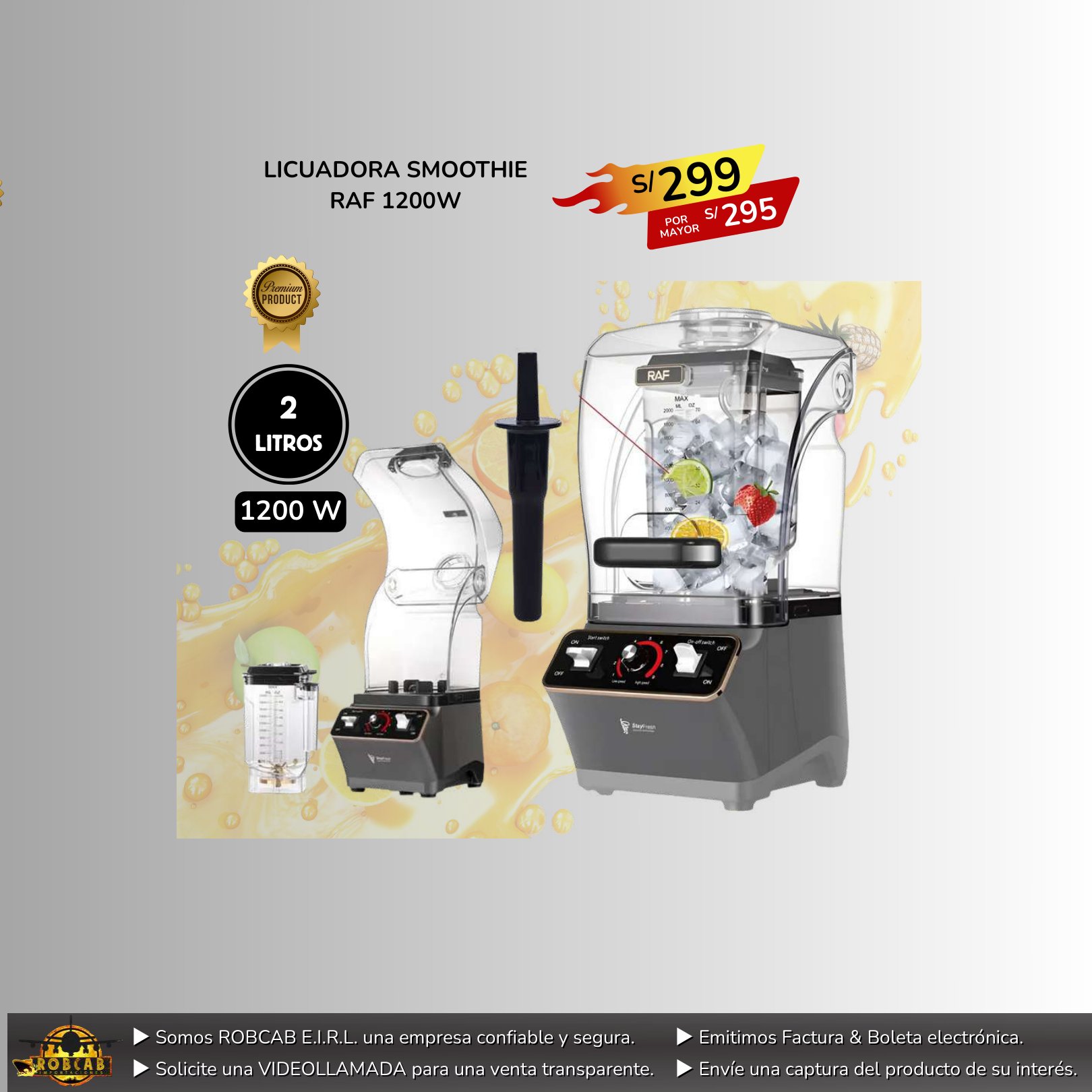 LICUADORA SMOOTHIE RAF 1200W LICUADORA SMOOTHIE RAF 1200W - Imagen 1