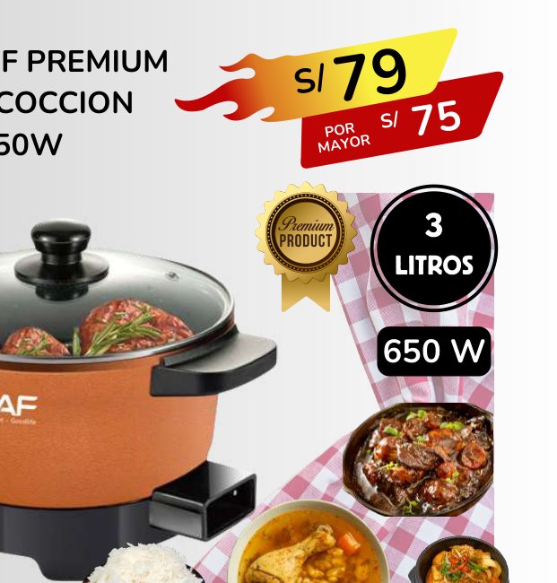 OLLA RAF PREMIUM MULTICOCCION 650W OLLA RAF PREMIUM MULTICOCCION 650W - Imagen 1