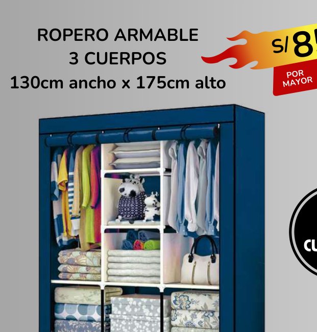 ROPERO ARMABLE 3 CUERPOS ROPERO ARMABLE 3 CUERPOS - Imagen 1