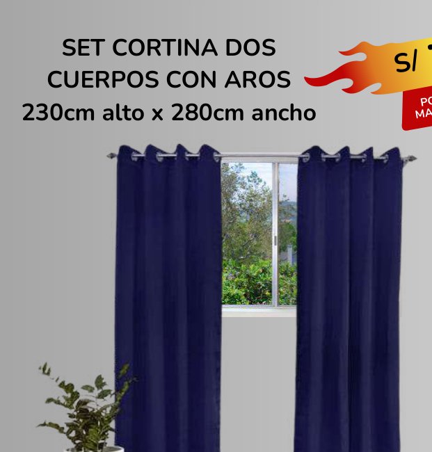 SET CORTINA DOS CUERPOS CON AROS SET CORTINA DOS CUERPOS CON AROS - Imagen 1