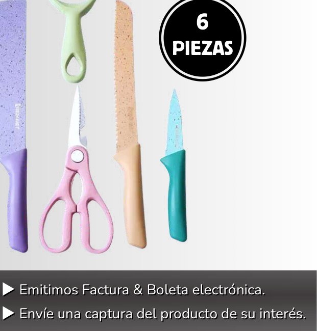 KIT DE CUCHILLOS 6 PIEZAS KIT DE CUCHILLOS 6 PIEZAS - Imagen 1