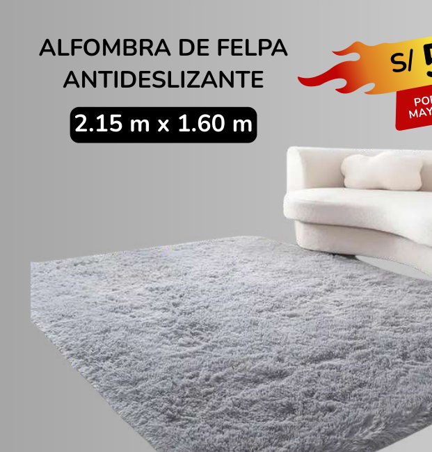ALFOMBRA DE FELPA ANTIDESLIZANTE ALFOMBRA DE FELPA ANTIDESLIZANTE - Imagen 1