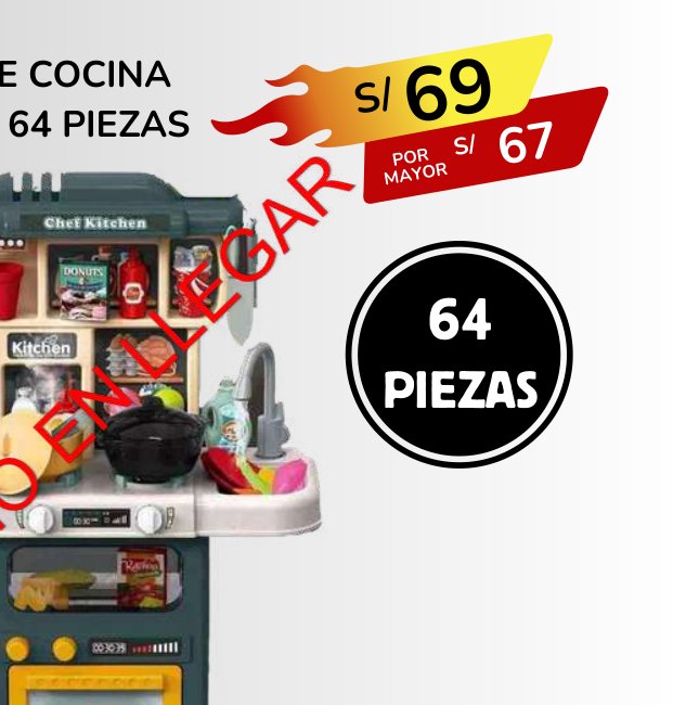 JUGUETE COCINA KITCHEN 64 PIEZAS JUGUETE COCINA KITCHEN 64 PIEZAS - Imagen 1