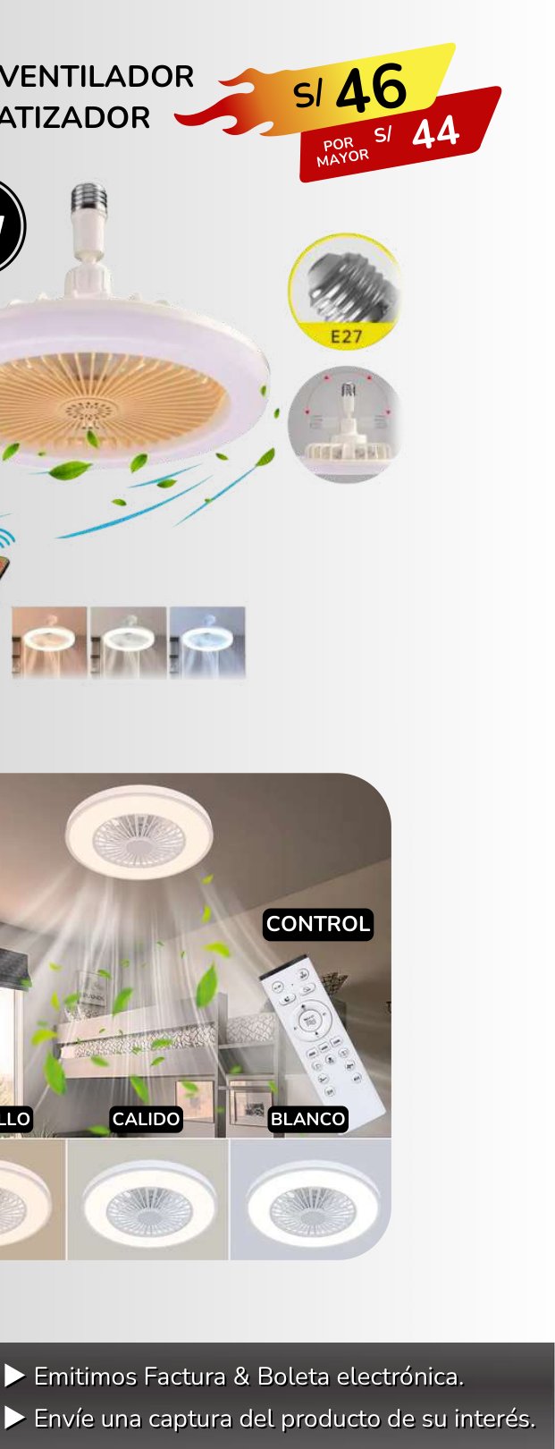 FOCO 30W VENTILADOR & AROMATIZADOR FOCO 30W VENTILADOR & AROMATIZADOR - Imagen 1