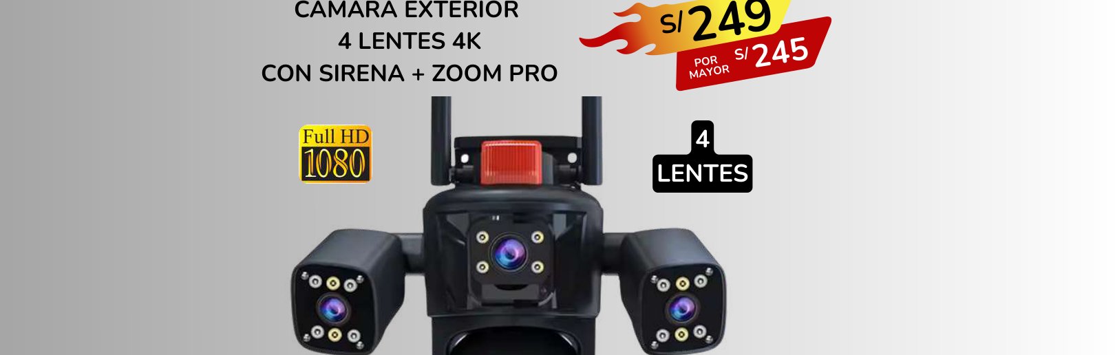 CAMARA EXTERIOR 4 LENTES 4K CAMARA EXTERIOR 4 LENTES 4K - Imagen 1