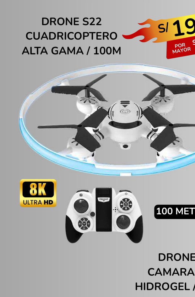 DRONE S22 CUADRICOPTERO DRONE S22 CUADRICOPTERO - Imagen 1