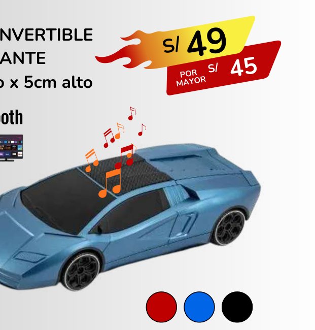 CARRO CONVERTIBLE PARLANTE CARRO CONVERTIBLE PARLANTE - Imagen 1