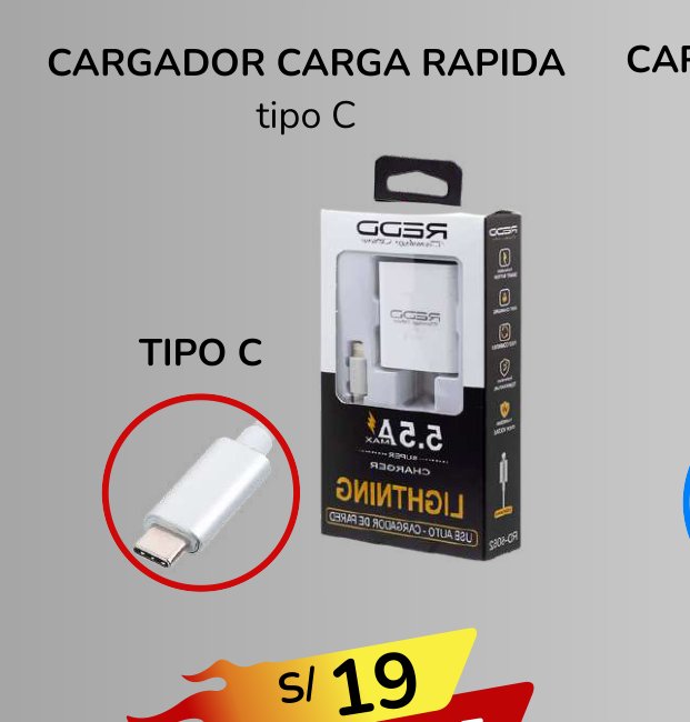 CARGADOR CARGA RAPIDA CARGADOR CARGA RAPIDA - Imagen 1