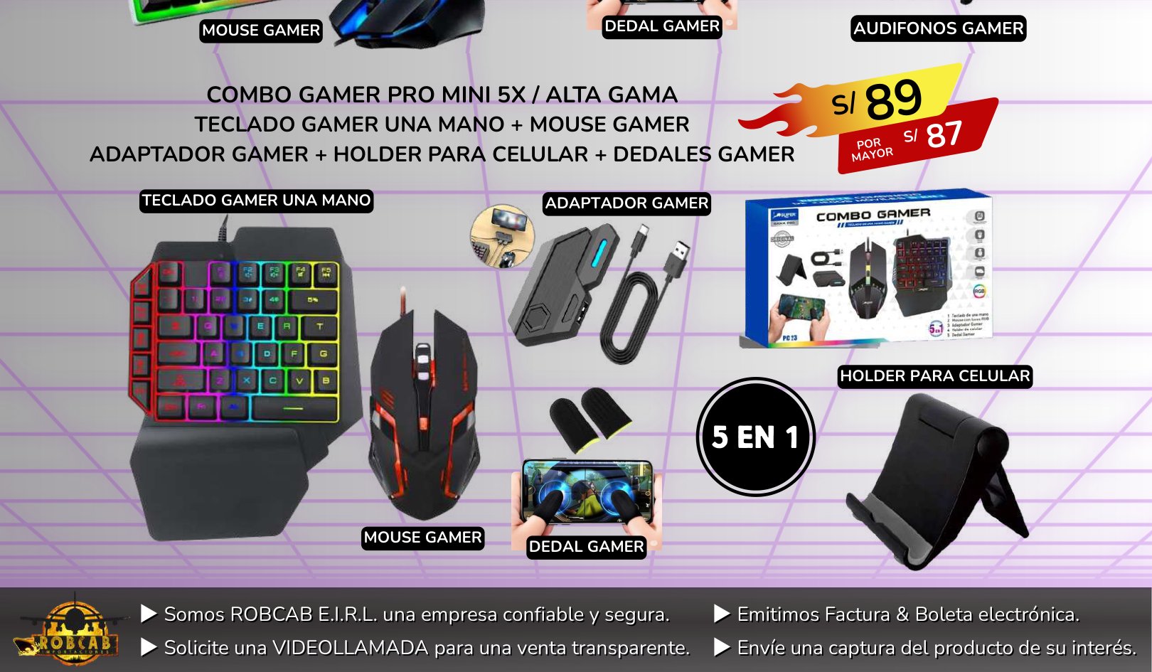 COMBO GAMER PRO MINI 5X / ALTA GAMA COMBO GAMER PRO MINI 5X / ALTA GAMA - Imagen 1