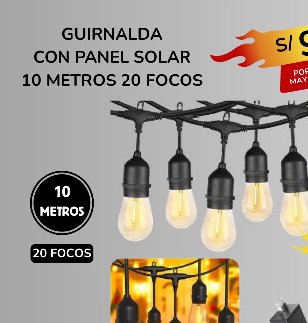 GUIRNALDA CON PANEL SOLAR GUIRNALDA CON PANEL SOLAR - Imagen 1