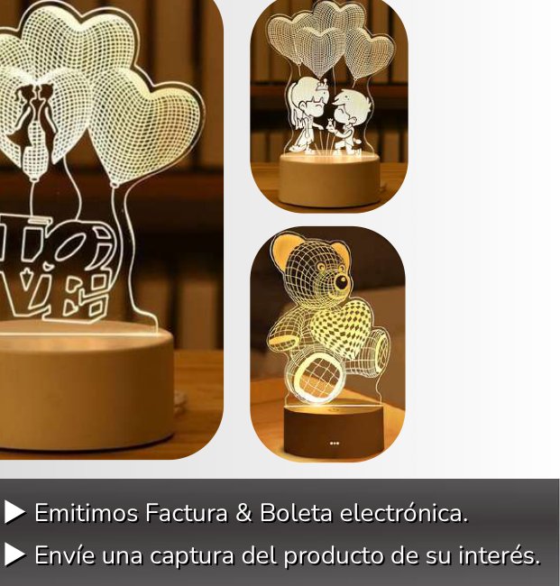 LAMPARA DECORATIVA 3D / PURO AMOR LAMPARA DECORATIVA 3D / PURO AMOR - Imagen 1