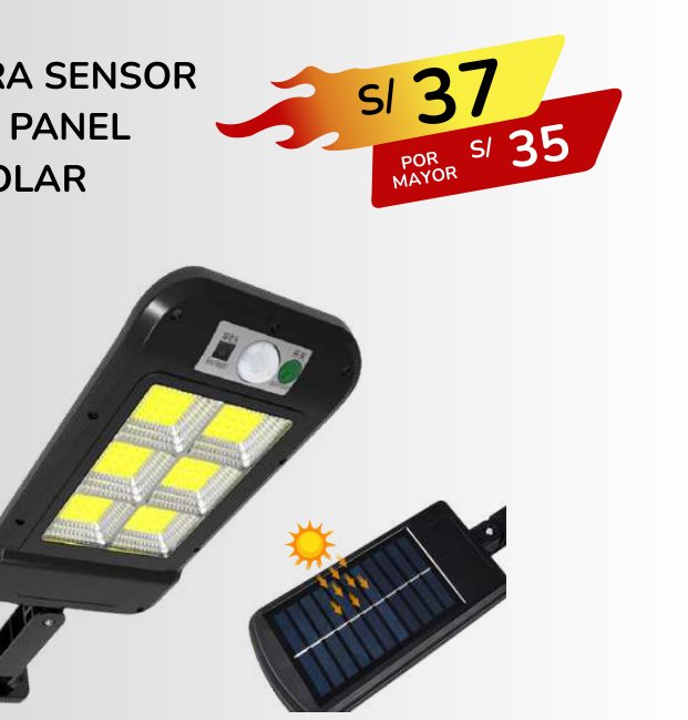 LAMPARA SENSOR CON PANEL SOLAR LAMPARA SENSOR CON PANEL SOLAR - Imagen 1