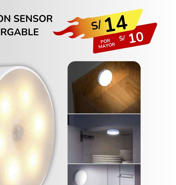 FOCO CON SENSOR RECARGABLE FOCO CON SENSOR RECARGABLE - Imagen 1