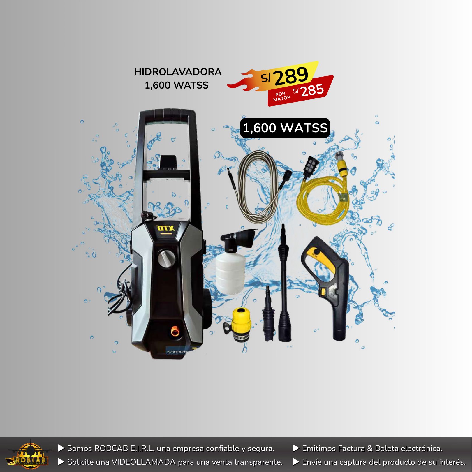 HIDROLAVADORA 1,600 WATSS HIDROLAVADORA 1,600 WATSS - Imagen 1