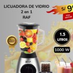 LICUADORA DE VIDRIO 2 EN 1 RAF