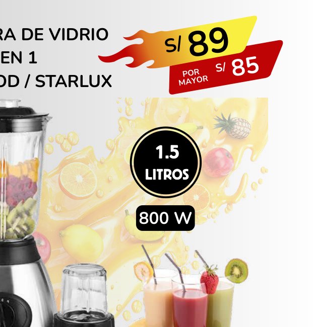 LICUADORA DE VIDRIO 2 EN 1 KAEN WUOD / STARLUX LICUADORA DE VIDRIO 2 EN 1 KAEN WUOD / STARLUX - Imagen 1