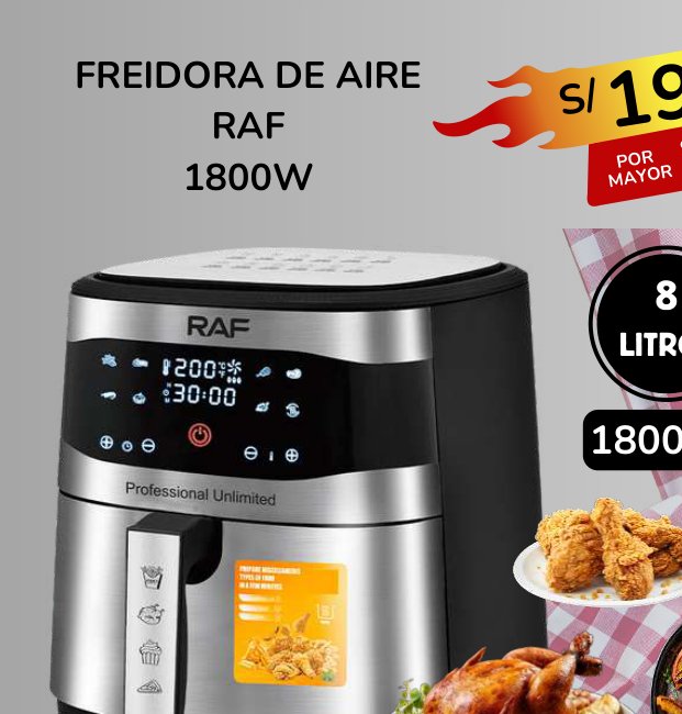 FREIDORA DE AIRE RAF 1800W FREIDORA DE AIRE RAF 1800W - Imagen 1