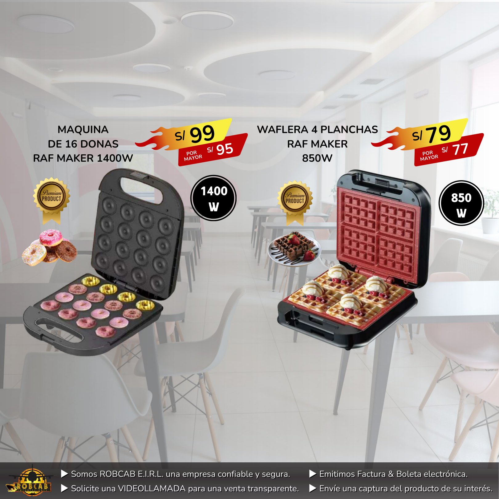 MAQUINA DE 16 DONAS RAF MAKER 1400W MAQUINA DE 16 DONAS RAF MAKER 1400W - Imagen 1