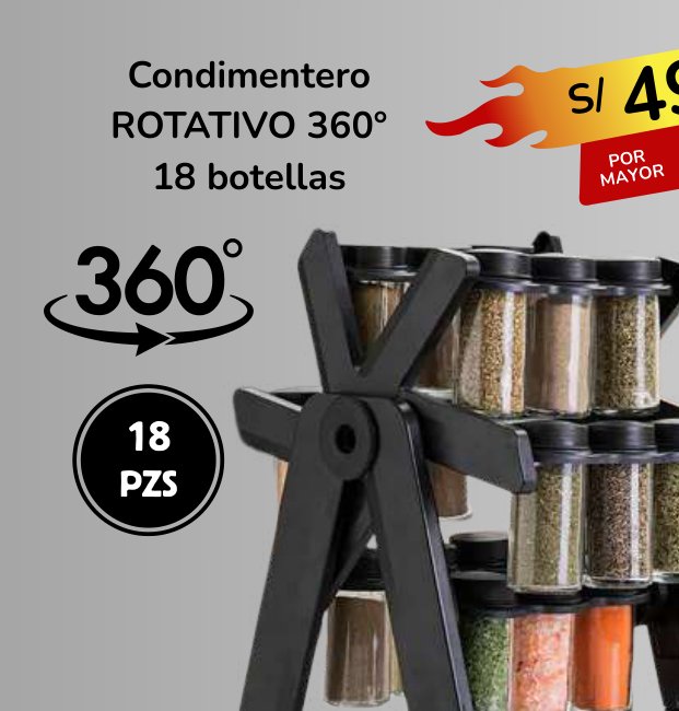 Condimentero ROTATIVO 360 grados 18 botellas Condimentero ROTATIVO 360 grados 18 botellas - Imagen 1