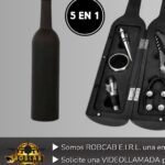 KIT ABRIDOR DE VINO 5 EN 1 - FORMA DE BOTELLA