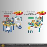 MESA DE ESTUDIO & BLOQUES 105 PIEZAS / INCLUYE SILLA