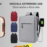 MOCHILA ANTIRROBO USB